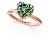 Rose gold Fancy Green Heart  Cut Solitaire Engagement Ring with Four-Prong Setting on a Classic Band_1