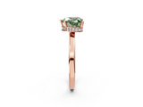 Rose gold Fancy Green Heart  Cut Solitaire Engagement Ring with Four-Prong Setting on a Classic Band_2