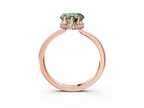 Rose gold Fancy Green Heart  Cut Solitaire Engagement Ring with Four-Prong Setting on a Classic Band_3