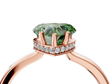 Rose gold Fancy Green Heart  Cut Solitaire Engagement Ring with Four-Prong Setting on a Classic Band_4