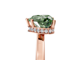 Rose gold Fancy Green Heart  Cut Solitaire Engagement Ring with Four-Prong Setting on a Classic Band_5