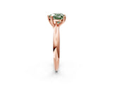 Rose gold Fancy Green Heart  Cut Solitaire Engagement Ring with Tapered Band and Four-Prong Setting 2