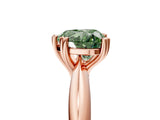 Rose gold Fancy Green Heart  Cut Solitaire Engagement Ring with Tapered Band and Four-Prong Setting 5