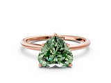 Rose gold Fancy Green Heart  Cut Solitaire Engagement Ring with Thin Band and Four-Prong Setting_3