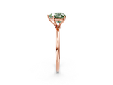 Rose gold Fancy Green Heart  Cut Solitaire Engagement Ring with Thin Band and Four-Prong Setting_5