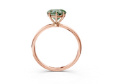 Rose gold Fancy Green Heart  Cut Solitaire Engagement Ring with Thin Band and Four-Prong Setting_6