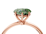 Rose gold Fancy Green Heart  Cut Solitaire Engagement Ring with Thin Band and Four-Prong Setting_7