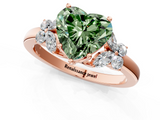Rose gold Fancy Green Heart  Cut Solitaire Floral Diamond Ring with Four-Prong Setting_1