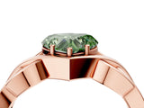 Rose gold Fancy Green Heart Cut Solitaire Intertwined Band Prong Setting Ring_4