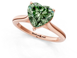 Rose gold Fancy Green Heart  Cut Solitaire Ring with Cathedral Band and Four-Prong Setting_1