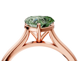 Rose gold Fancy Green Heart  Cut Solitaire Ring with Cathedral Band and Four-Prong Setting_4