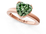 Rose gold Fancy Green Heart  Cut Solitaire Ring with Four-Prong Setting and Classic Band_1