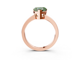 Rose gold Fancy Green Heart  Cut Solitaire Ring with Four-Prong Setting and Classic Band_3