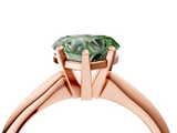 Rose gold Fancy Green Heart  Cut Solitaire Ring with Four-Prong Setting on a Classic Band_4