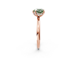 Rose gold Fancy Green Heart  Cut Solitaire Ring with Thin Band and Four-Prong Setting_2