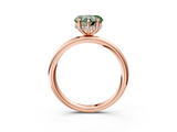 Rose gold Fancy Green Heart  Cut Solitaire Ring with Thin Band and Four-Prong Setting_3