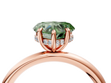 Rose gold Fancy Green Heart  Cut Solitaire Ring with Thin Band and Four-Prong Setting_4