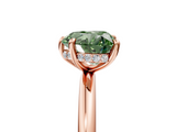 Rose gold Fancy Green Heart  Cut Solitaire Ring with Thin Band and Four-Prong Setting_5