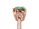 Rose gold Fancy Green Heart Cut Solitaire Split Shank Pave Diamond Engagement Ring with Four-Prong Setting_29