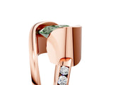 Rose gold Fancy Green Heart Cut Solitaire Tension-Set Diamond Split Shank Ring_17