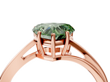 Rose gold Fancy Green Heart  Cut Solitaire Twist Band Ring with Four-Prong Setting_4