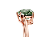 Rose gold Fancy Green Heart  Cut Solitaire Twist Band Ring with Four-Prong Setting_5