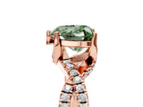 Rose gold Fancy Green Heart Cut Solitaire Twist Pave Diamond Engagement Ring with Prong Setting_5