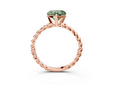 Rose gold Fancy Green Heart  Cut Solitaire Twisted Band with Four-Prong Setting_33