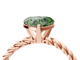 Rose gold Fancy Green Heart  Cut Solitaire Twisted Band with Four-Prong Setting_34
