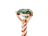 Rose gold Fancy Green Heart  Cut Solitaire Twisted Band with Four-Prong Setting_35