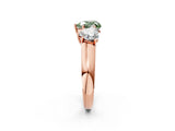 Rose gold Fancy Green Heart Cut Three-Stone Diamond Ring with Prong Setting on a Classic Band_14