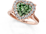 Rose gold Fancy Green Heart  Diamond Cluster Halo Solitaire with Four-Prong Setting_27