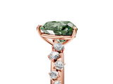 Rose gold Fancy Green Heart  Diamond Cluster Prong-Set Solitaire Ring_5
