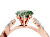 Rose gold Fancy Green Heart  Diamond Floral Vine Solitaire Engagement Ring_4