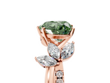 Rose gold Fancy Green Heart  Diamond Floral Vine Solitaire Engagement Ring_5