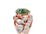 Rose gold Fancy Green Heart  Diamond Halo Ring with Marquise and Pavé Band in Prong Setting_5