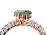 Rose gold Fancy Green Heart  Diamond Pavé Band Solitaire Ring with Four-Prong Setting_33