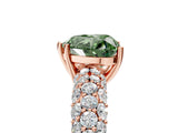 Rose gold Fancy Green Heart  Diamond Pavé Band Solitaire Ring with Four-Prong Setting_34