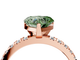 Rose gold Fancy Green Heart  Diamond Pavé Band Solitaire with Four-Prong Setting_4