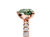 Rose gold Fancy Green Heart  Diamond Pavé Band Solitaire with Four-Prong Setting_5
