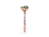 Rose gold Fancy Green Heart  Diamond Pavé Band with Six-Prong Setting_29