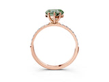 Rose gold Fancy Green Heart  Diamond Pavé Band with Six-Prong Setting_30