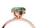 Rose gold Fancy Green Heart  Diamond Pavé Band with Six-Prong Setting_31