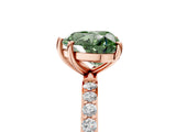 Rose gold Fancy Green Heart  Diamond Pavé Band with Six-Prong Setting_32