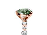 Rose gold Fancy Green Heart  Diamond Prong Set Engagement Ring with Pave Band_5