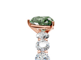 Rose gold Fancy Green Heart  Diamond Prong Setting with Side Stones on a Pave Band_5