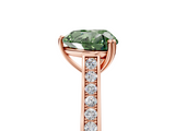 Rose gold Fancy Green Heart  Diamond Solitaire with Pave Band and Six-Prong Setting_5