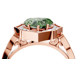 Rose gold Fancy Green Heart  Halo Diamond Engagement Ring with Milgrain Band and Four-Prong Setting_22