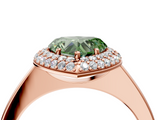 Rose gold Fancy Green Heart  Halo Diamond Engagement Ring with Solitaire Band and Four-Prong Setting_4