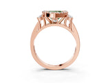 Rose gold Fancy Green Heart  Halo Diamond Engagement Ring with Split Shank and Four-Prong Setting_26